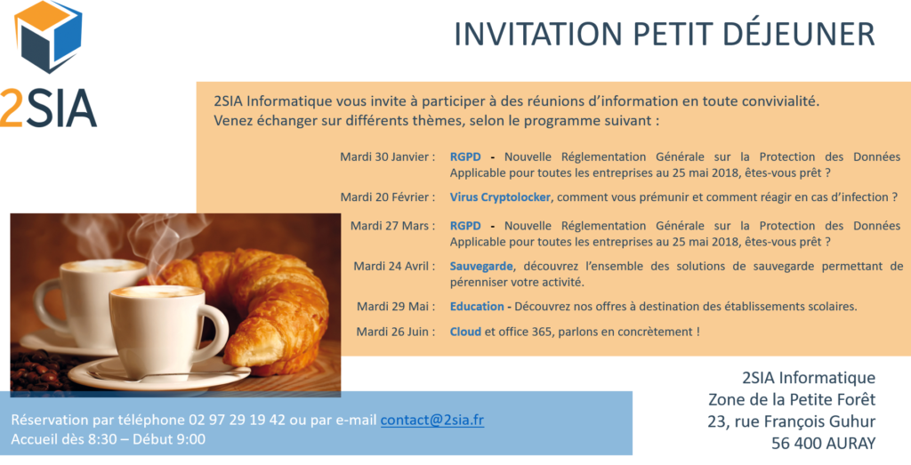 Invitation petit déjeuner informatif