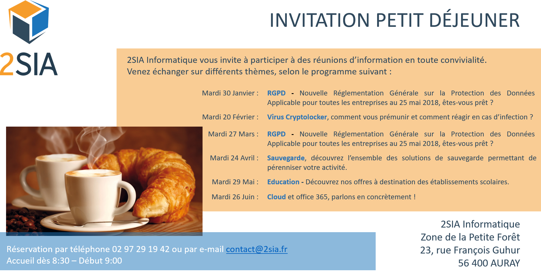 Invitation petit déjeuner informatif